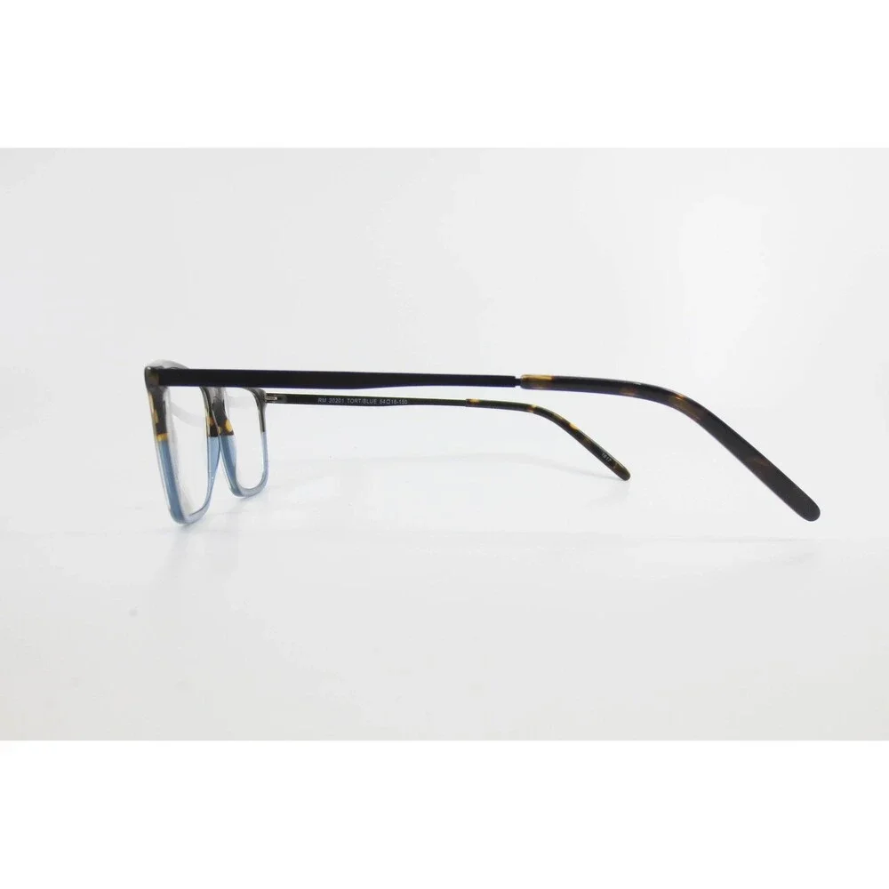 Robert Mitchel RM 20201 Tortoise Blue Rectangular Eyeglass Frames 54-16-150